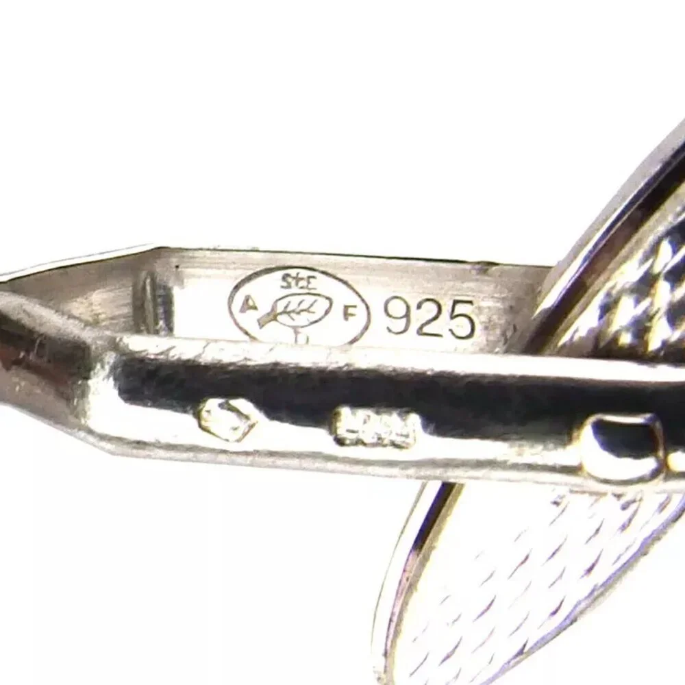 dunhill cuff logo button 925 Silver Authentic Used